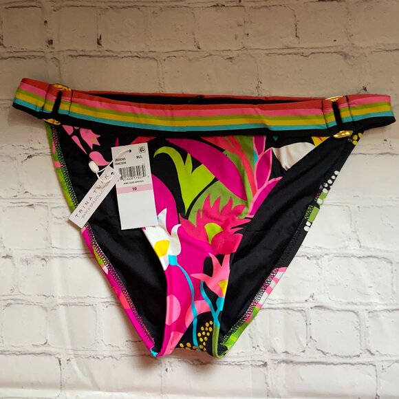 **Trina Turk** Shirred Ring Side Hipster Bikini Bottom 10 NWT - Picture 1 of 5
